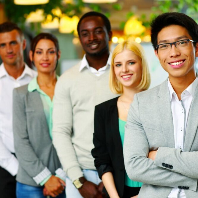 Portrait of a smiling group business people